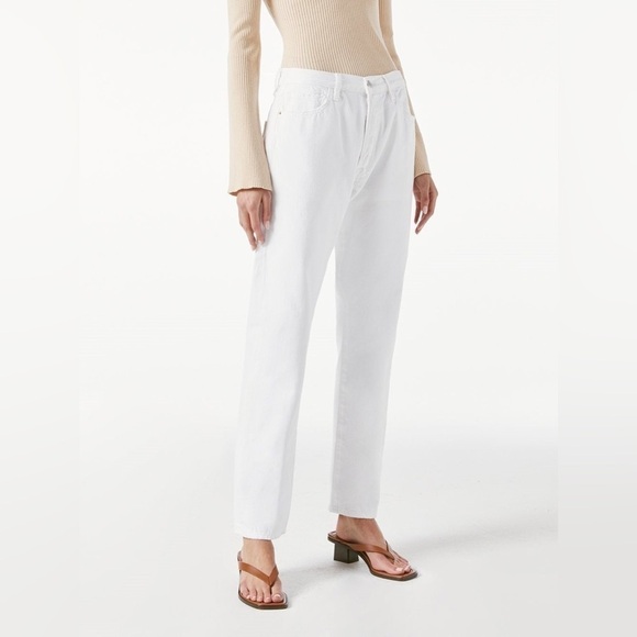 Frame Women’s Le Slouch Denim in Rumpled Blanc Grind Jeans White Size 28 - Picture 1 of 9